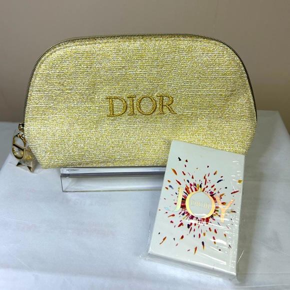DIOR Set/-NEW Full Box- Dior Joy Playing Cards & DIOR Gold Cosmetic Pouch Set - Picture 1 of 9